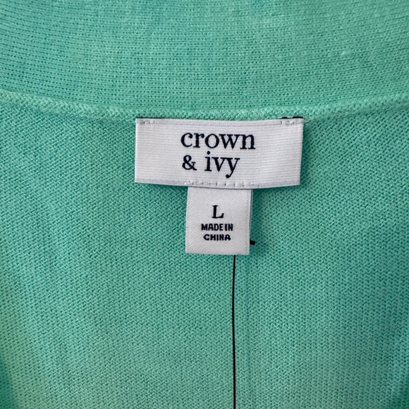 Crown & Ivory NWT Rainbow Ombre Cardigan Pastel Long Sleeve New With Tags Large - Picture 9 of 9